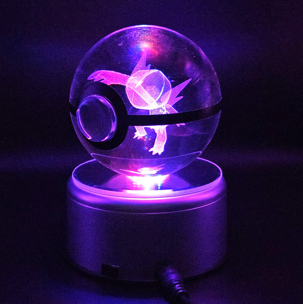 Sableye Pokemon Glass Crystal Pokeball 97 with Light-Up LED Base Ornament 80mm XL Size