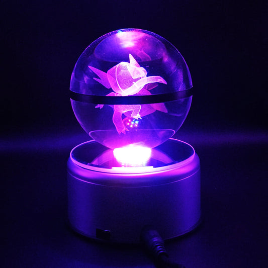 Sableye Pokemon Glass Crystal Pokeball 97 with Light-Up LED Base Ornament 80mm XL Size