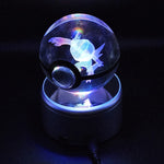 Sableye Pokemon Glass Crystal Pokeball 97 with Light-Up LED Base Ornament 80mm XL Size