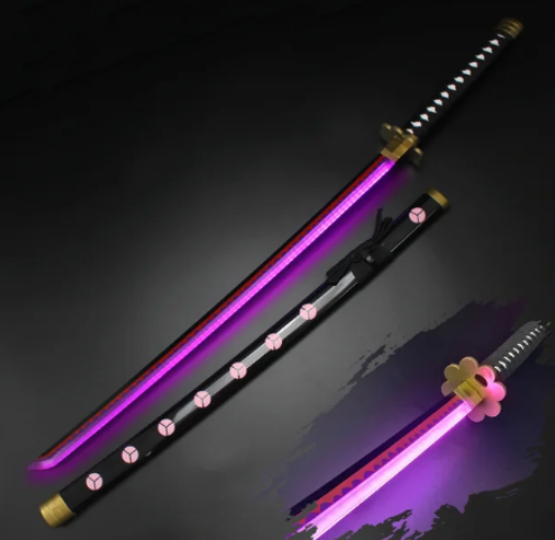 One Piece Shusui LED Light Up Sword USB C Rechargable 40 Inch Wood & Plastic Cosplay Prop Replica