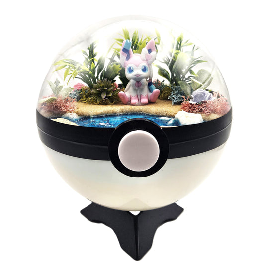 Pokemon Sylveon Crystal Terrarium Beach White Poke Ball Handmade