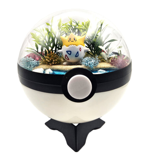 Pokemon Togepi Crystal Terrarium Beach White Poke Ball Handmade