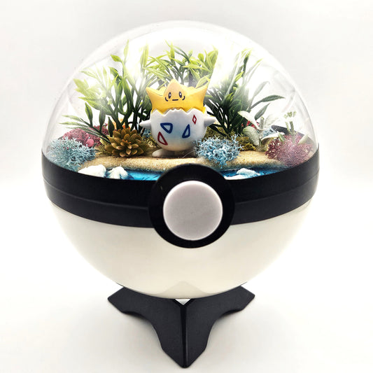 Pokemon Togepi Crystal Terrarium Beach White Poke Ball Handmade