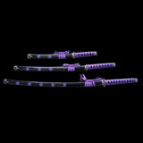 Purple Warrior Steel Samurai Katana Set of 3