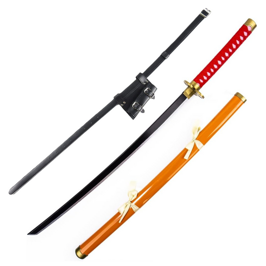 One Piece Kikunojo Wooden Sword Cosplay Prop Replica With PU Sword Belt Bundle