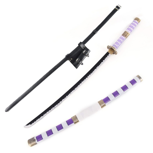 One Piece Monkey D. Luffy Nidai Kitetsu V.2 Wooden Cosplay Sword With PU Sword Belt Bundle