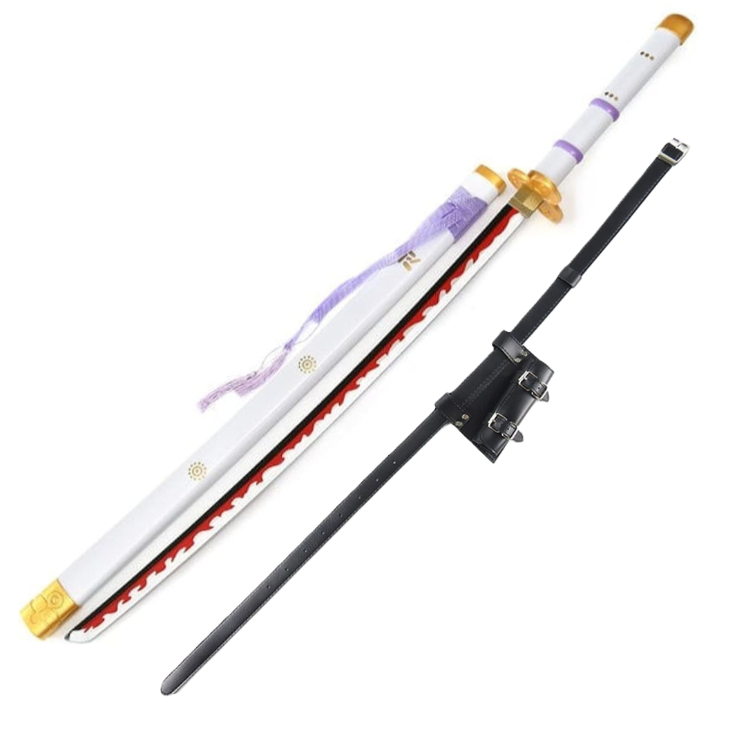 One Piece Kozuki Oden's Cosplay Wooden Sword Ame no Habakiri Prop Replica 104cm V2 With PU Sword Belt Bundle