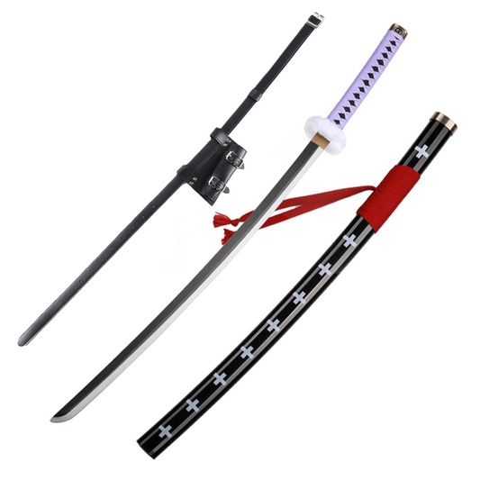 One Piece Trafalgar Law Kikoku Cursed Sword Wooden Cosplay Replica With PU Sword Belt Bundle