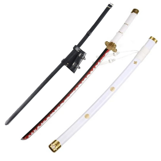 One Piece Kozuki Oden's Cosplay Wooden Sword Ame no Habakiri Prop Replica 104cm V1 With PU Sword Belt Bundle