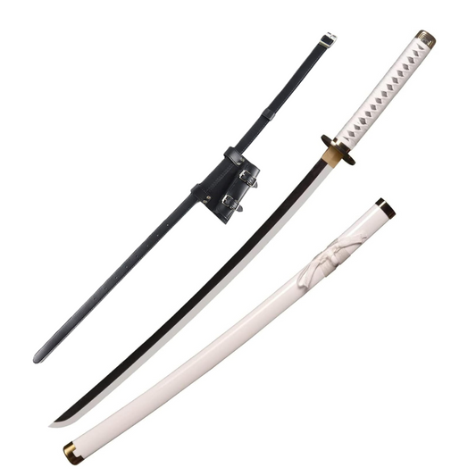 One Piece Roronoa Zoro Wado Ichimonji Wooden Cosplay Sword With PU Sword Belt Bundle