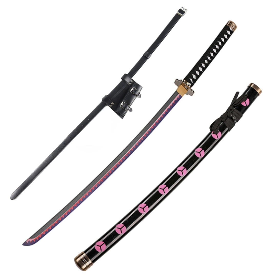 One Piece Roronoa Zoro Shusui Wooden Cosplay Sword With PU Sword Belt Bundle