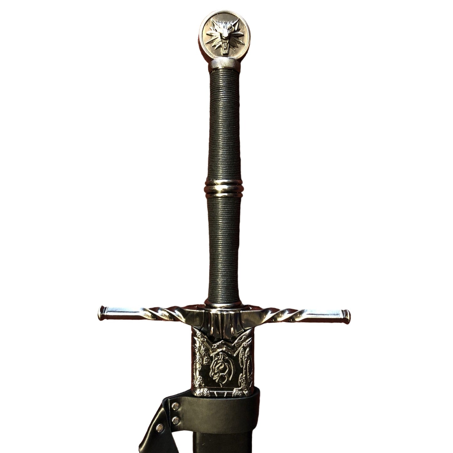 The Witcher 3 Geralt's Silver Horizontal Guard Wolf Pommel Metal Sword