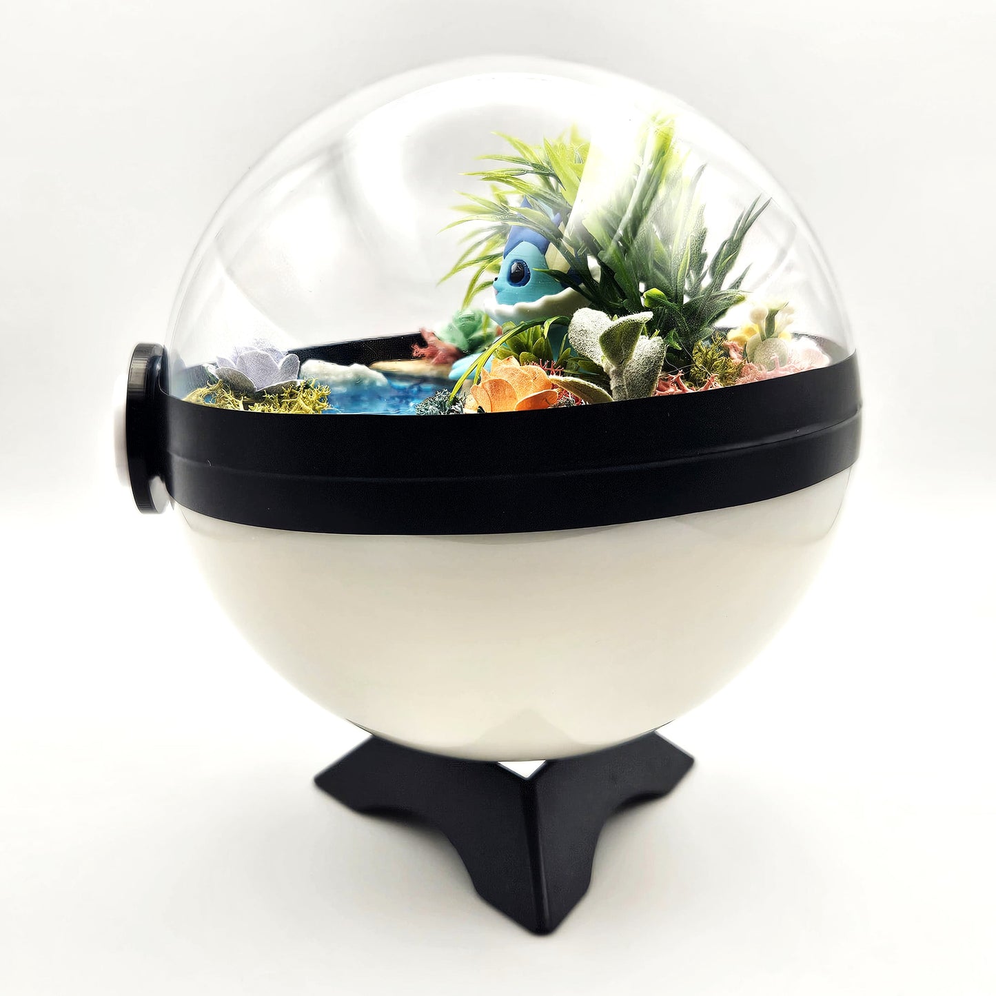 Pokemon Vaporeon Crystal Terrarium Beach White Poke Ball Handmade