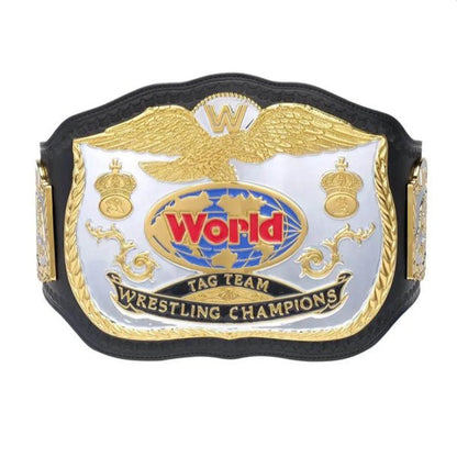 WWE Classic World Tag Team Belt Championship Replica Title Wrestling Belt 4MM Brass Plate
