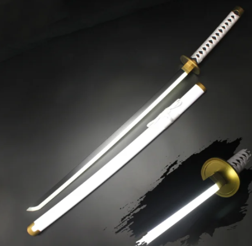 One Piece Wado LED Light Up Sword USB C Rechargable 40 Inch Wood & Plastic Cosplay Prop Replica