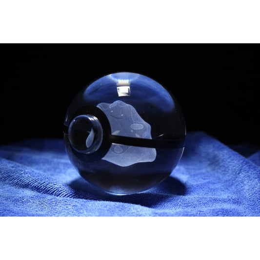 Ditto Pokemon Glass Crystal Pokeball 11 with Light-Up LED Base Ornament 80mm XL Size