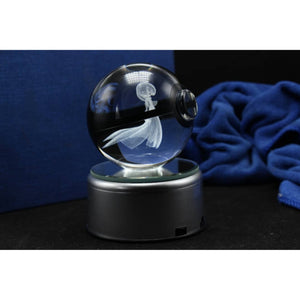 Gardevoir Pokemon Glass Crystal Pokeball 10 with Light-Up LED Base Ornament 80mm XL Size