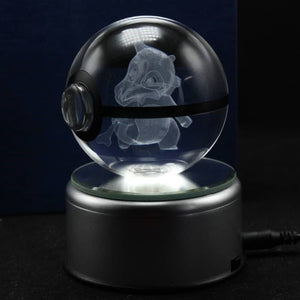 Cubone Pokemon Glass Crystal Pokeball 92 with Light-Up LED Base Ornament 80mm XL Size