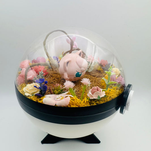 Pokemon Jigglypuff Crystal Terrarium Plains White Poke Ball Handmade