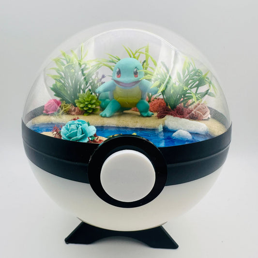 Pokemon Squirtle Crystal Terrarium Beach White Poke Ball Handmade