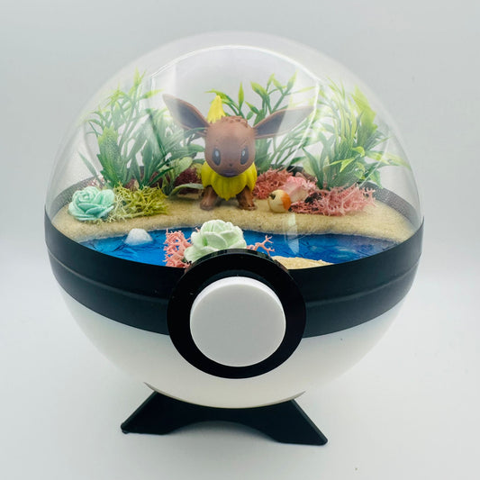 Pokemon Eevee Crystal Terrarium Beach White Poke Ball Handmade