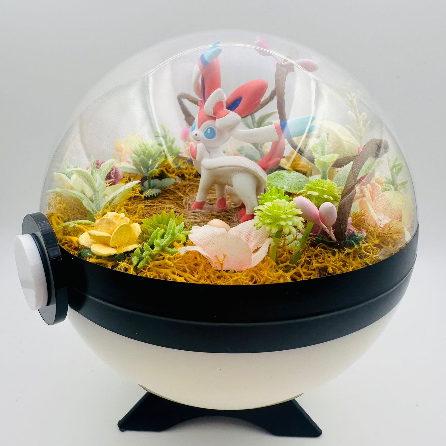 Pokemon Sylveon Crystal Terrarium Plains White Poke Ball Handmade