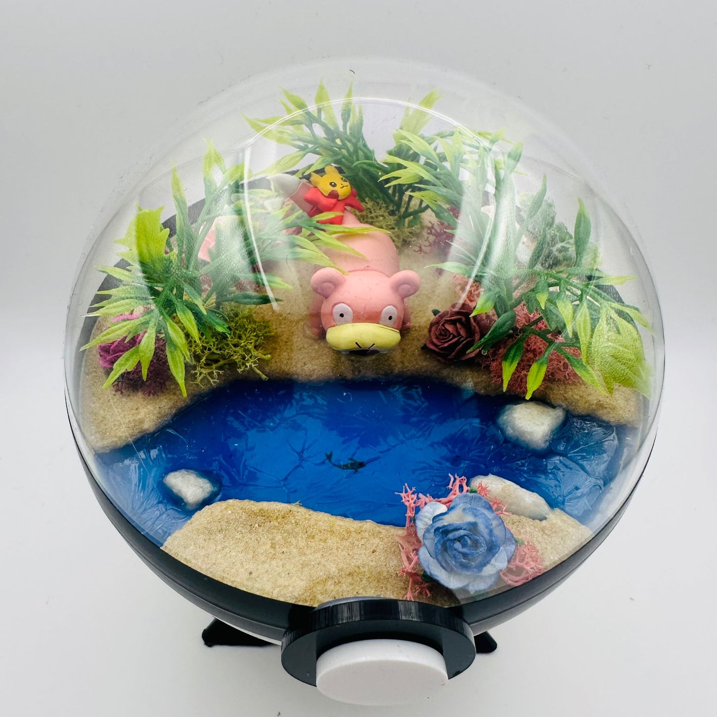 Pokemon Slowpoke Crystal Terrarium Beach White Poke Ball Handmade