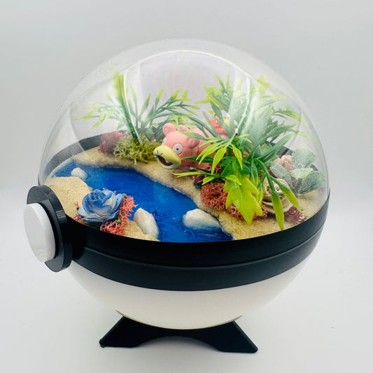 Pokemon Slowpoke Crystal Terrarium Beach White Poke Ball Handmade