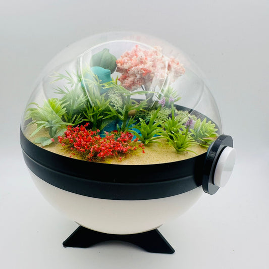 Pokemon Sleeping Bulbasaur Crystal Terrarium Pond White Poke Ball Handmade