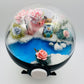 Pokemon Piplup in Eevee outfit Crystal Terrarium Blossom White Poke Ball Handmade