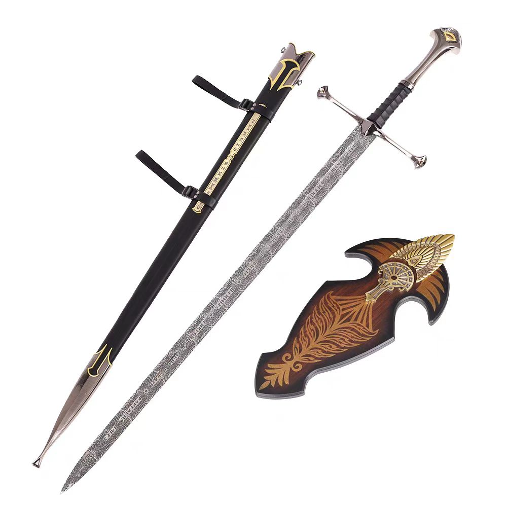 Lord of the Rings Sword of King Elessar Aragorn Anduril Metal Sword With Wall Plaque Exclusive Editon