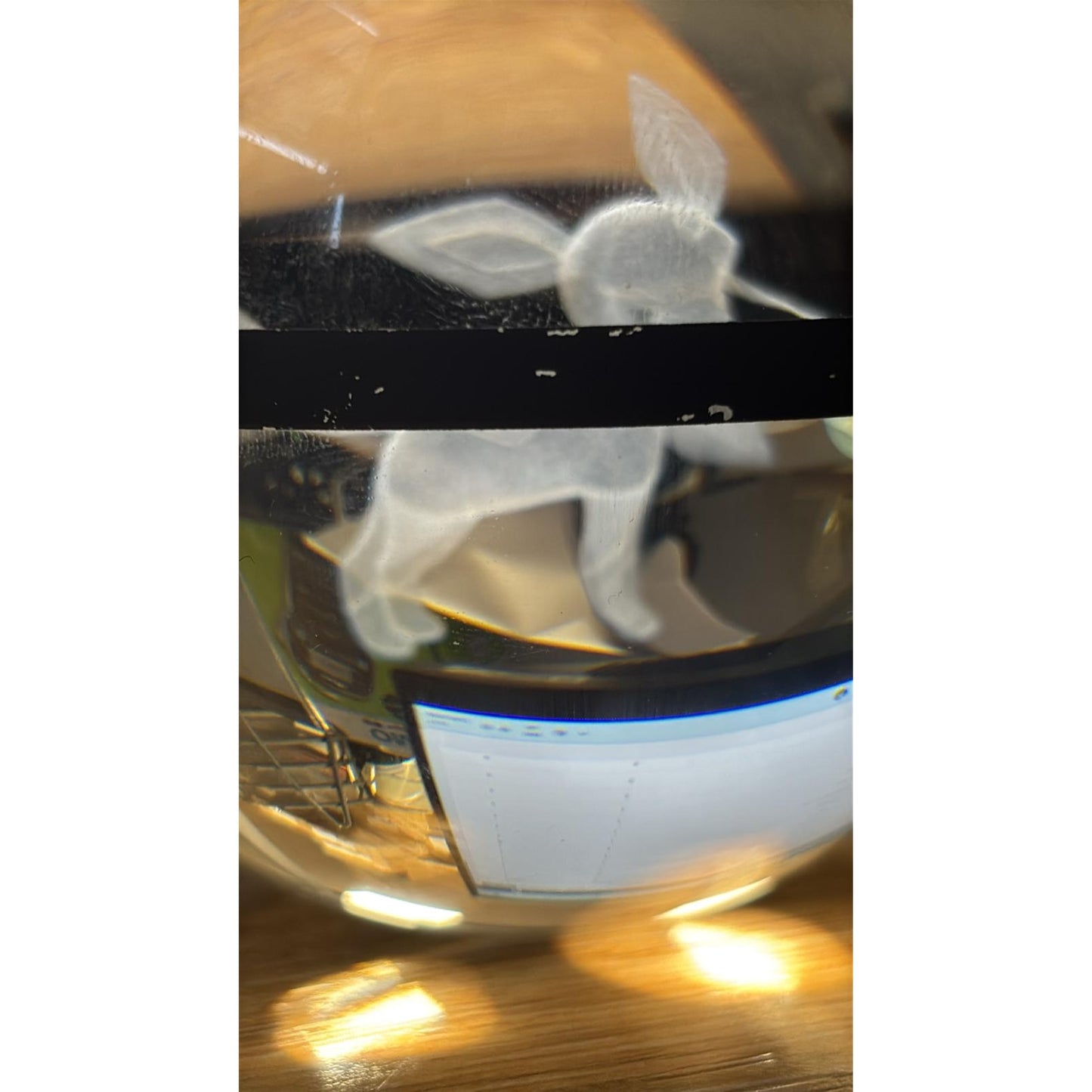 Pokemon 3D Crystal Ball Pokeball Glaceon Night Light 8cm XL Size DAMAGED