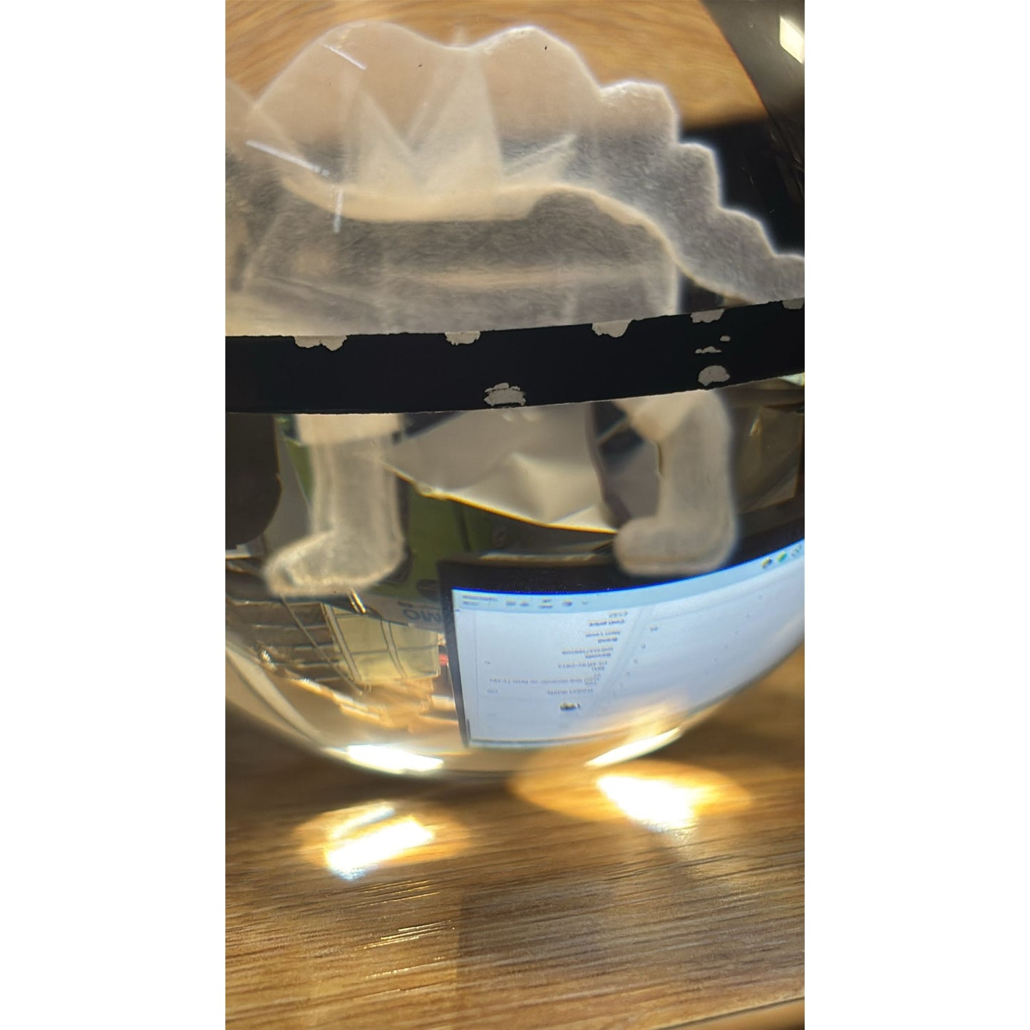 Pokemon 3D Crystal Ball Pokeball Entei Night Light 8cm XL Size DAMAGED