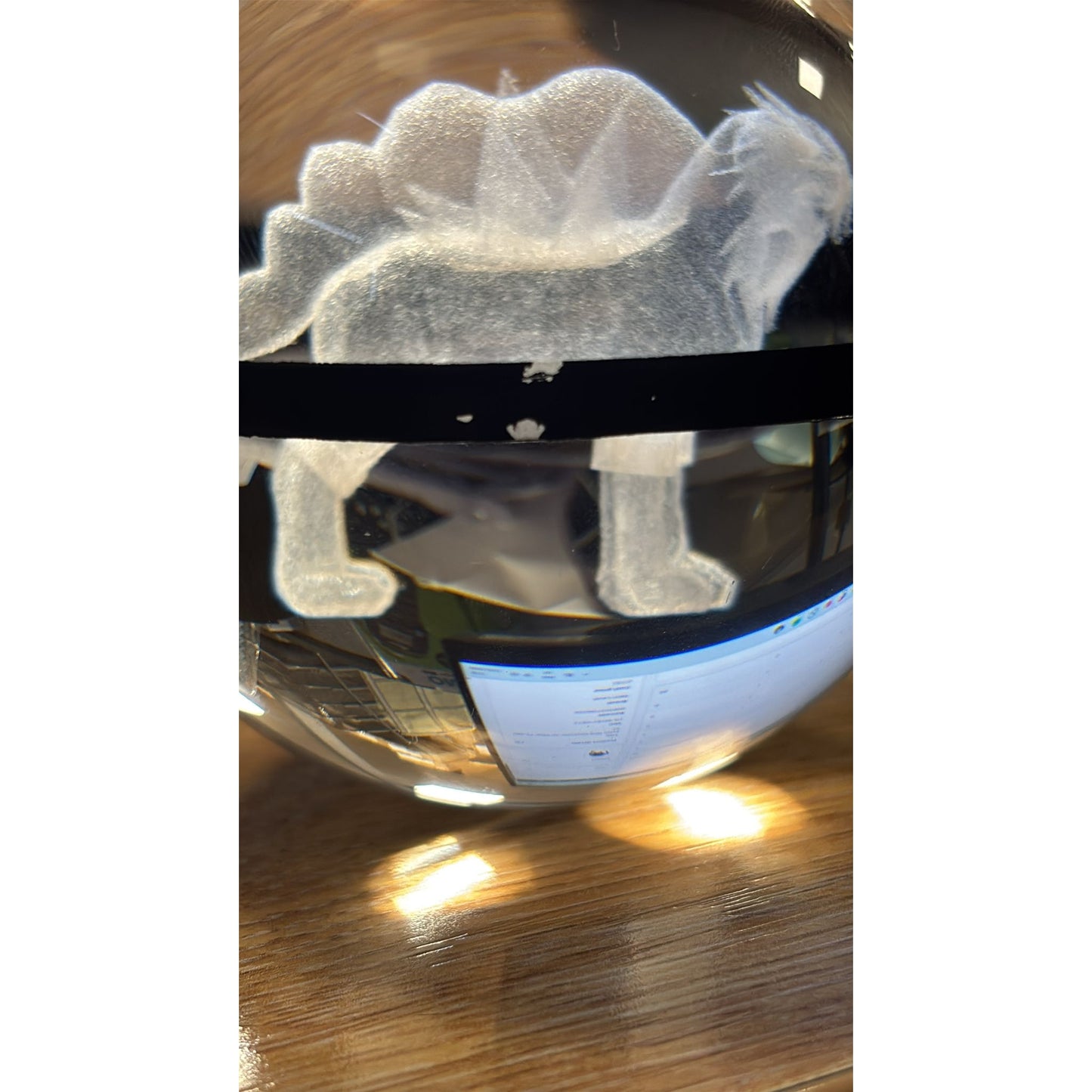 Pokemon 3D Crystal Ball Pokeball Entei Night Light 8cm XL Size DAMAGED