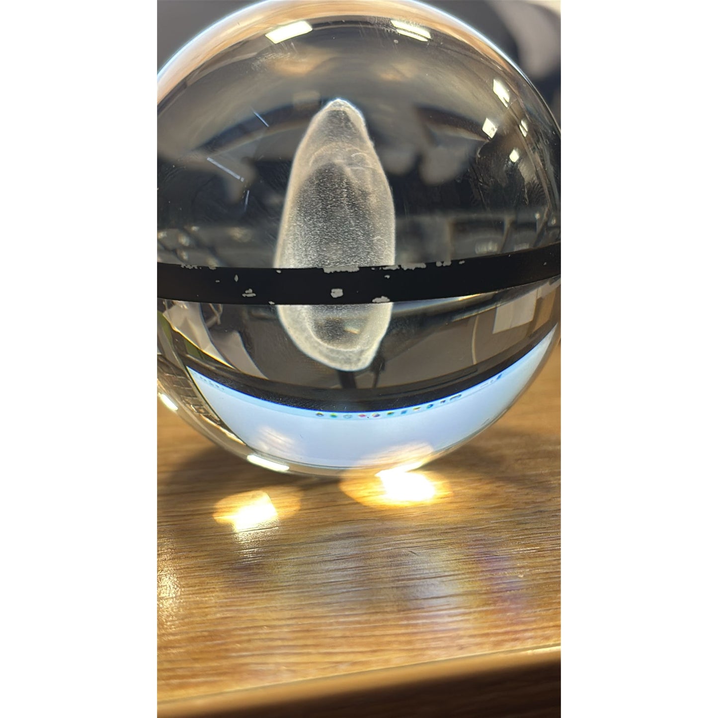 Pokemon 3D Crystal Ball Pokeball Ditto Night Light 8cm XL Size DAMAGED