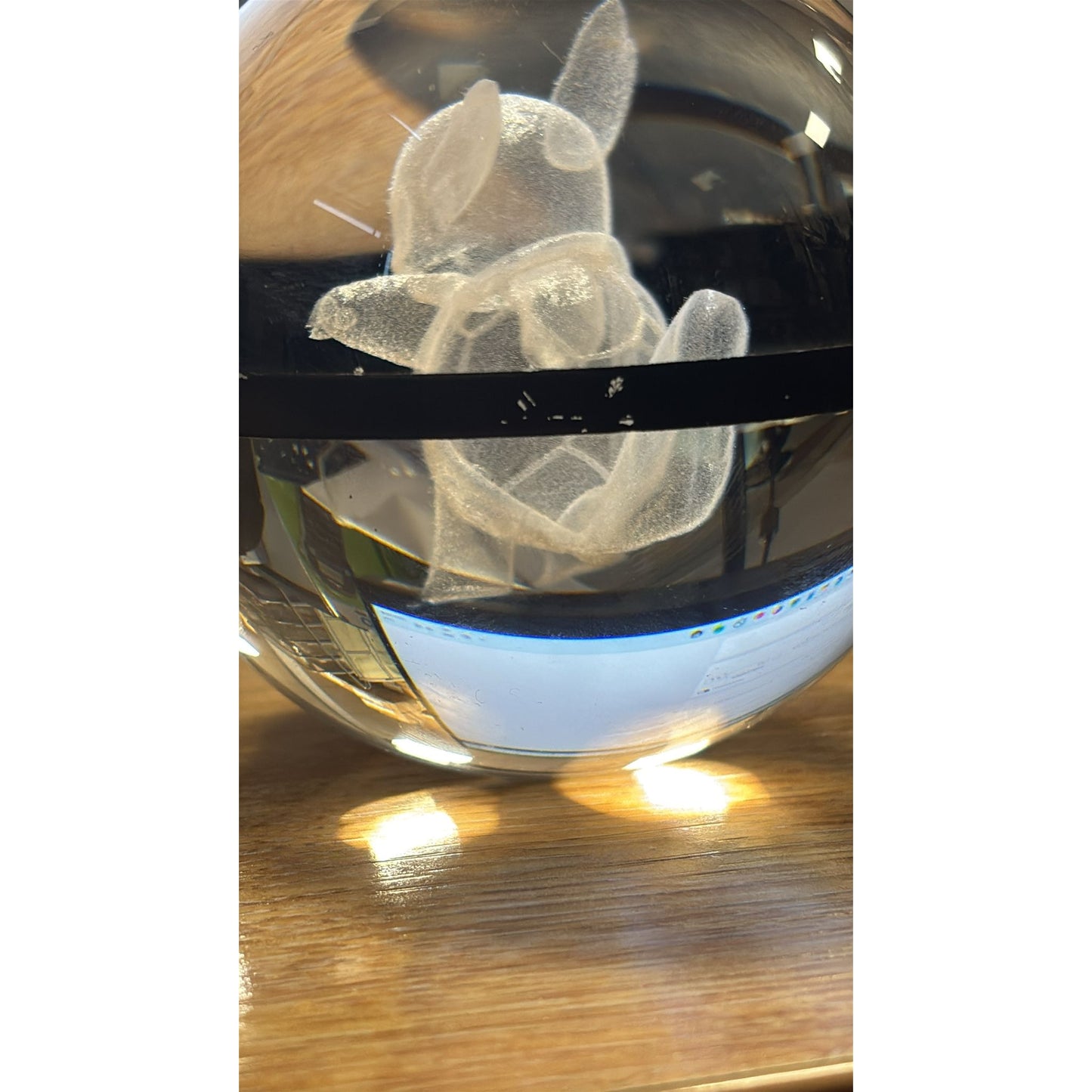 Pokemon 3D Crystal Ball Pokeball Wartortle Night Light 8cm XL Size DAMAGED