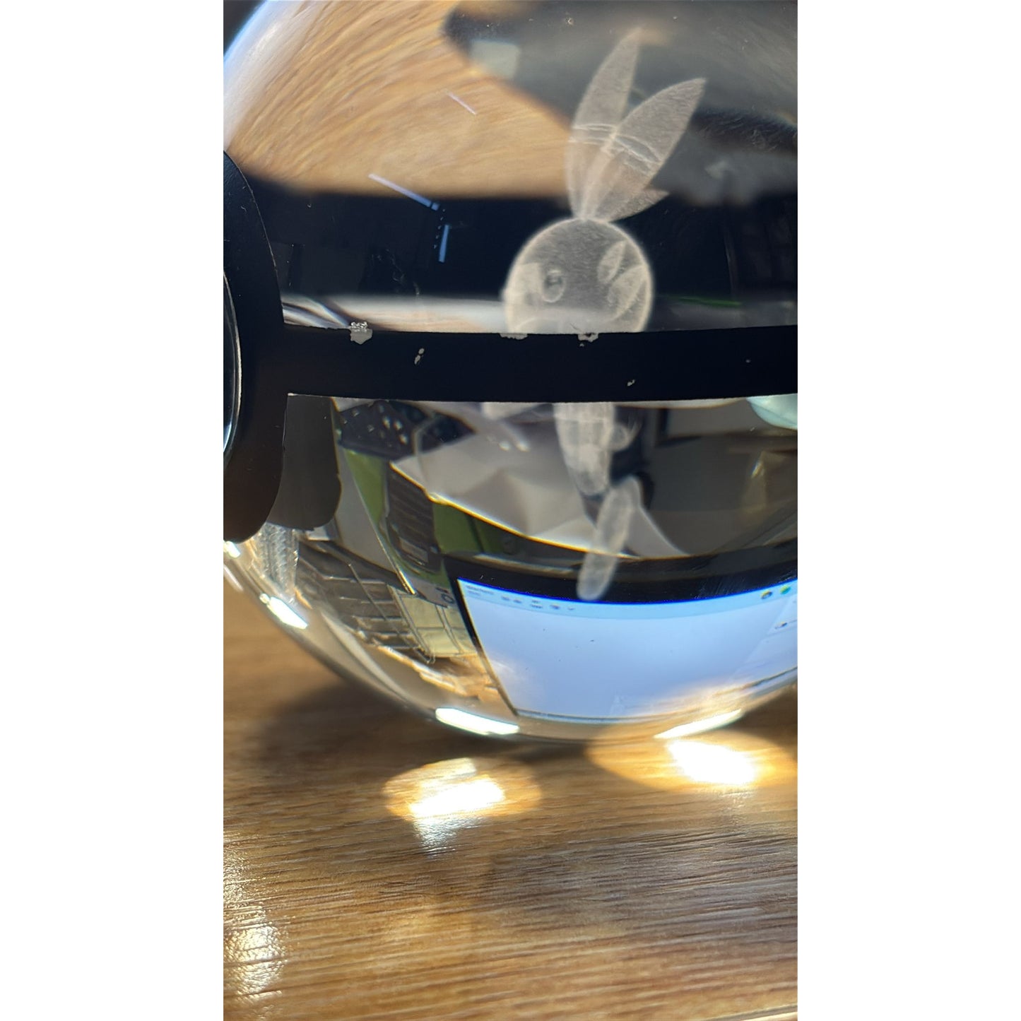 Pokemon 3D Crystal Ball Pokeball Scorbunny Night Light 8cm XL Size DAMAGED