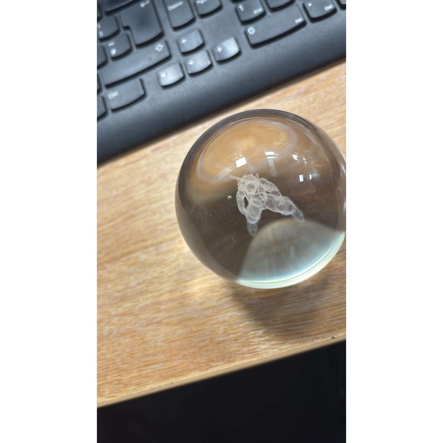 Character Glass Crystal Ball Trunks Night Light 8cm XL Size DAMAGED