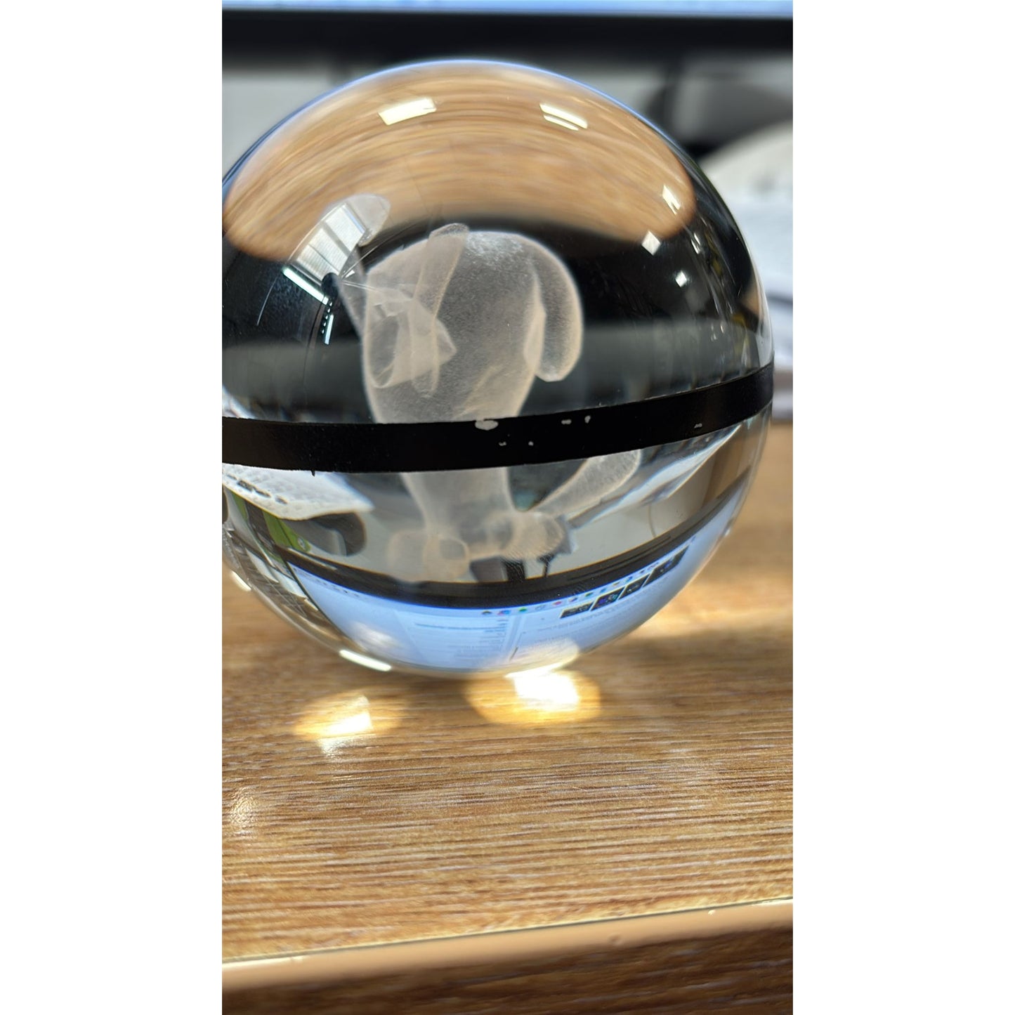 Pokemon 3D Crystal Ball Pokeball Wobbuffet Night Light 8cm XL Size DAMAGED