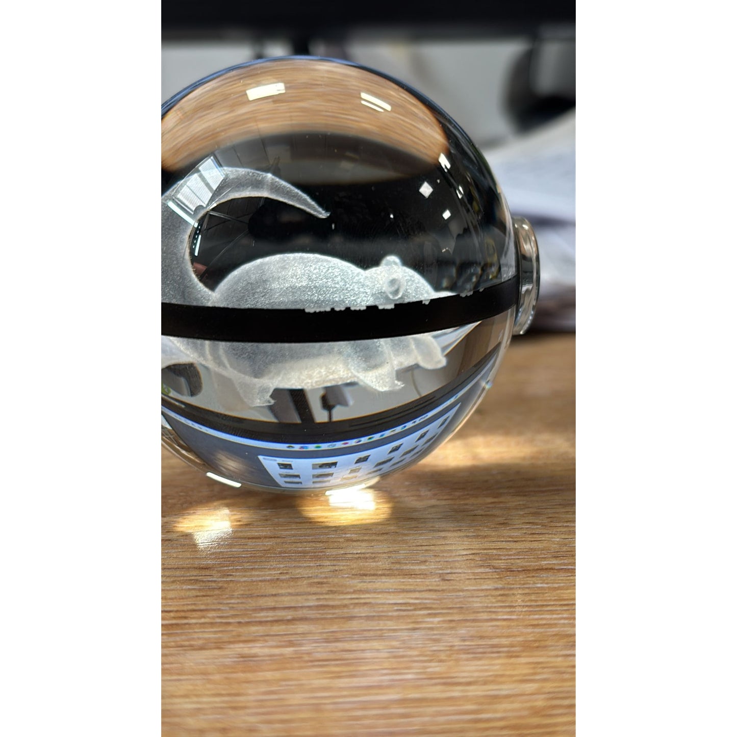 Pokemon 3D Crystal Ball Pokeball Slowpoke Night Light 8cm XL Size DAMAGED