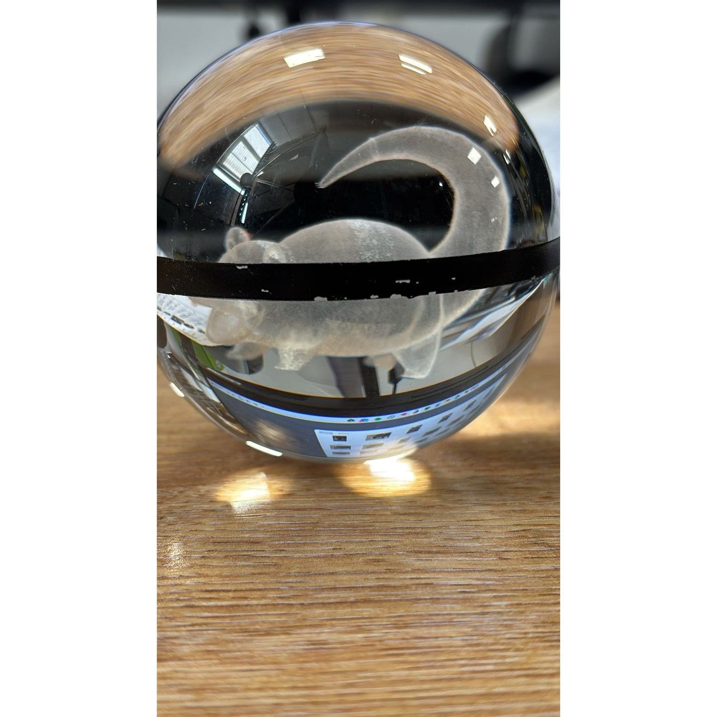 Pokemon 3D Crystal Ball Pokeball Slowpoke Night Light 8cm XL Size DAMAGED