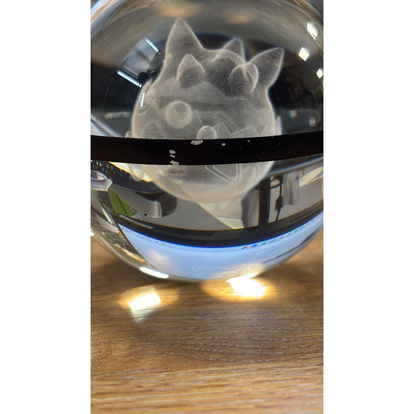 Pokemon 3D Crystal Ball Pokeball Togepi Night Light 8cm XL Size DAMAGED
