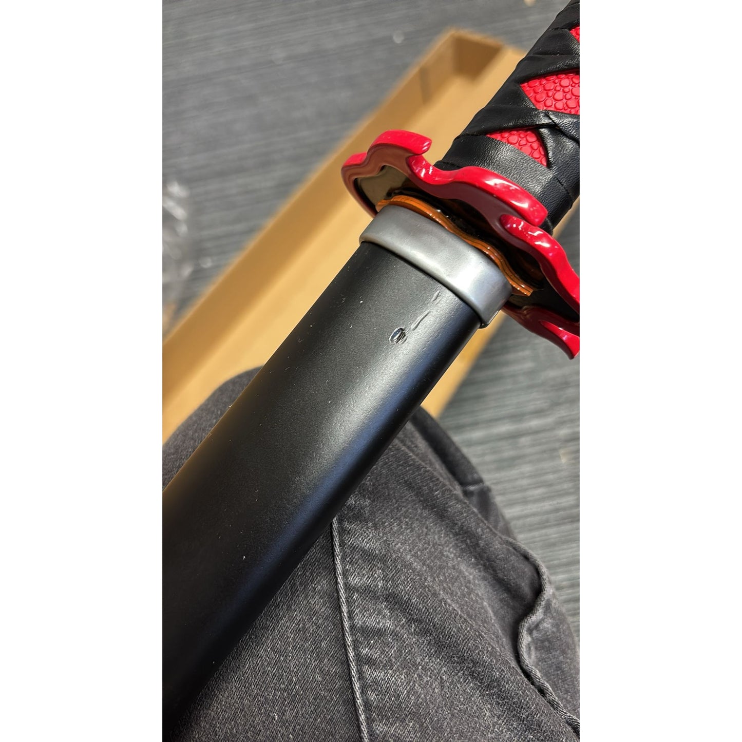 Demon Slayer Tanjiro Rengoku Hilt Metal Katana Sword DAMAGED