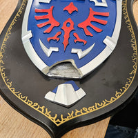 Legend of Zelda Link's Master Sword Metal with Wood Shield Plaque DAMAGED