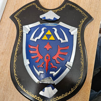 Legend of Zelda Link's Master Sword Metal with Wood Shield Plaque DAMAGED