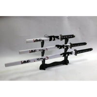 White & Black Steel Samurai Katana Set of 3