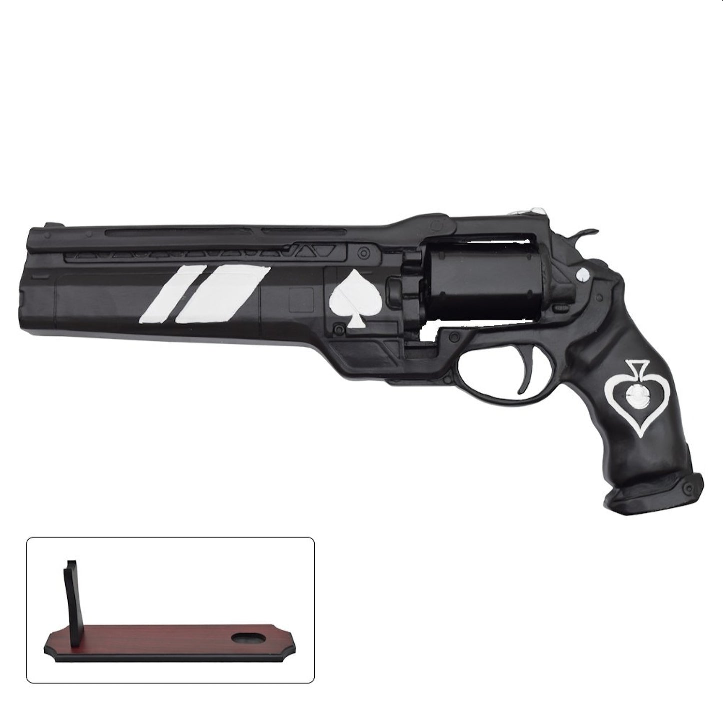 Ace of Spades White Resin Gun Replica with Stand