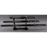 Dragon Black Steel Samurai Sword Set of 3