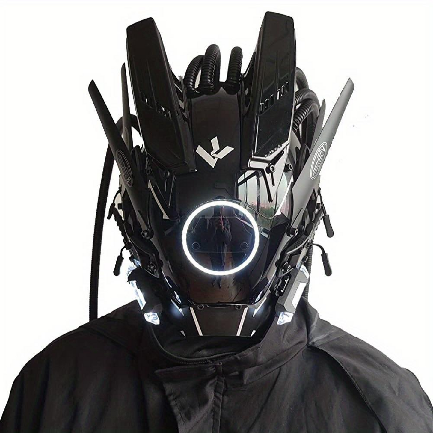 Cyberpunk LED Mask with Braids
