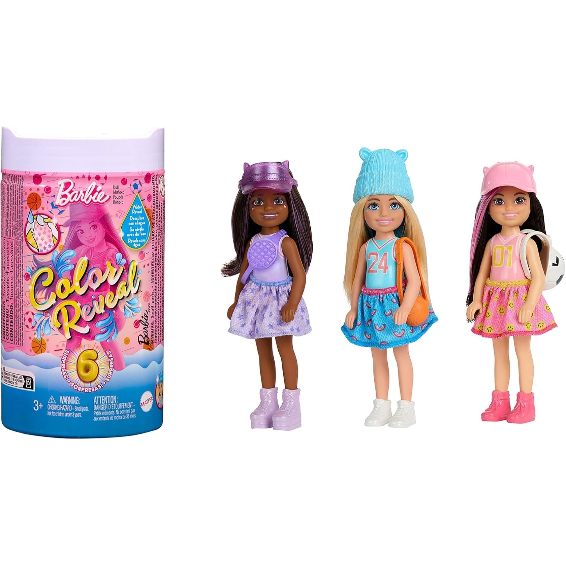 Barbie Color Reveal Dolls 6 Unboxing Surprises Sporty Series HKT85 - NEXTLEVELUK